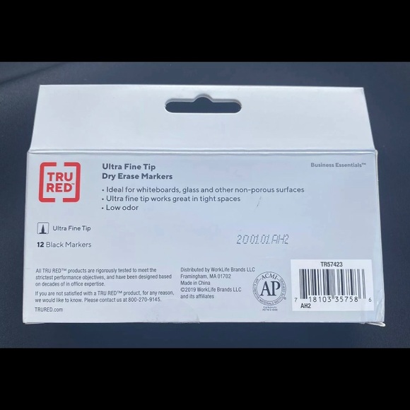 TRU RED Pen Dry Erase Markers Ultra Fine Tip 12 pk - Picture 2 of 3